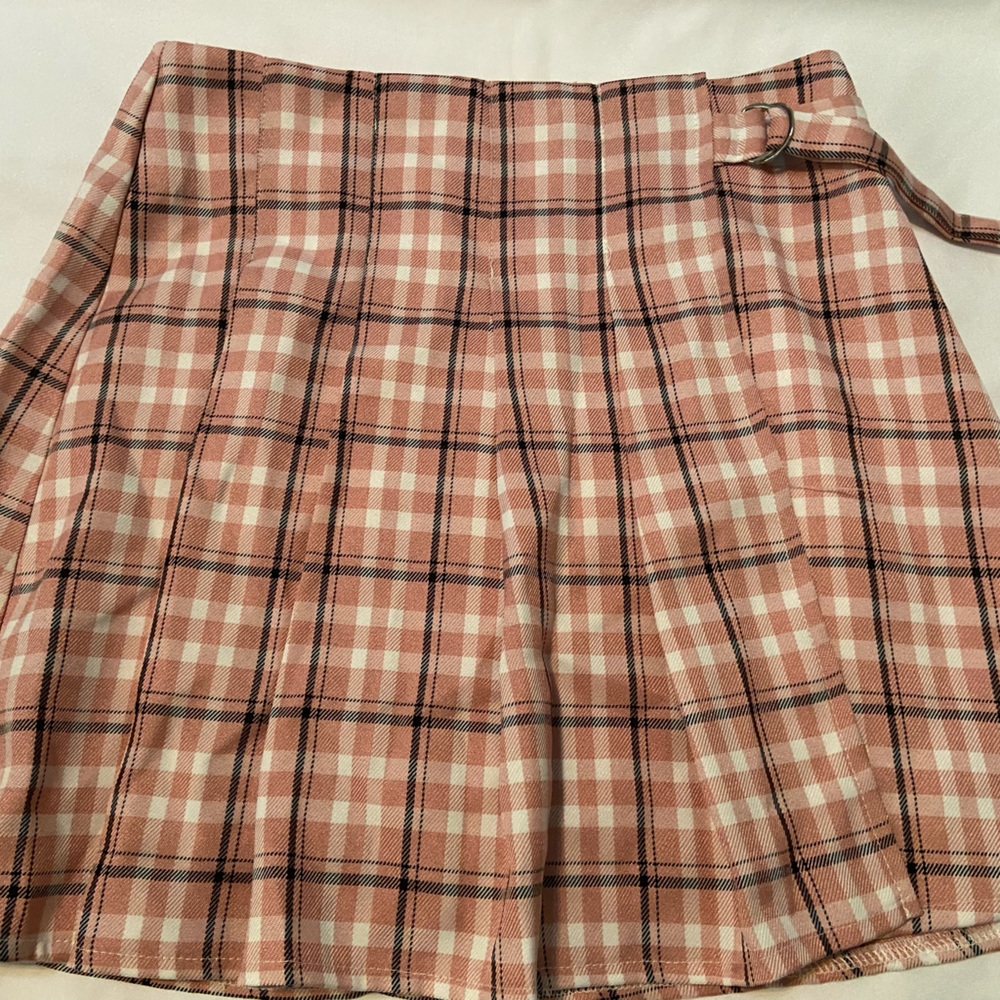 Plaid skirt w/ built in shorts